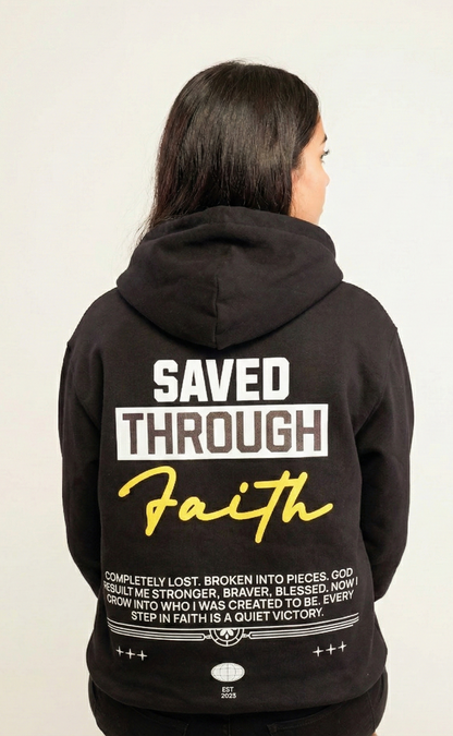 SAVED THROUGH FAITH | Oversized Hoodie