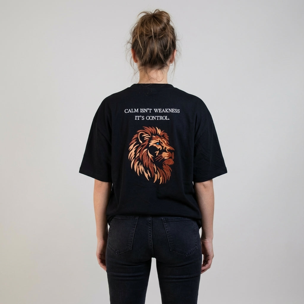 Lion's Control | Embroidered Oversize T-Shirt